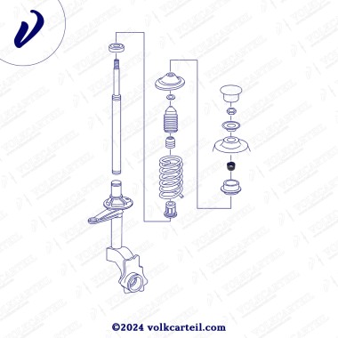 DIAGRAMA TUERCA SOPORTE AMORTIGUADOR GOL GOLF PARATI 1995-2007