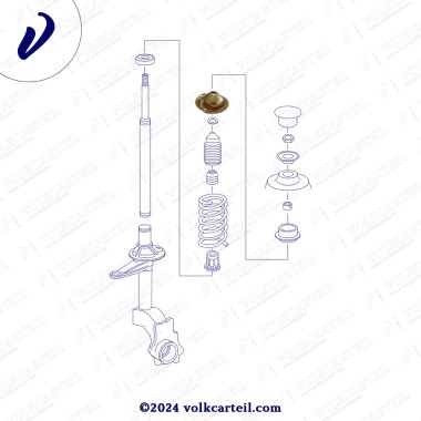 DIAGRAMA COPILLA ESPIRAL SUSPENSION DELANTERA GOL PARATI SAVEIRO 1995-2007