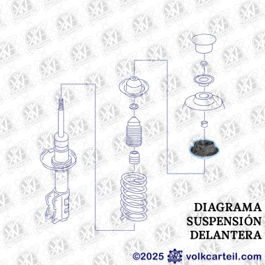 SOPORTE AMORTIGUADOR GOLF III GL VENTO 1994-1999