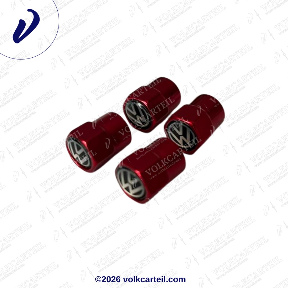 JUEGO TAPAS VALVULAS AIRE LLANTAS VW(ROJO)